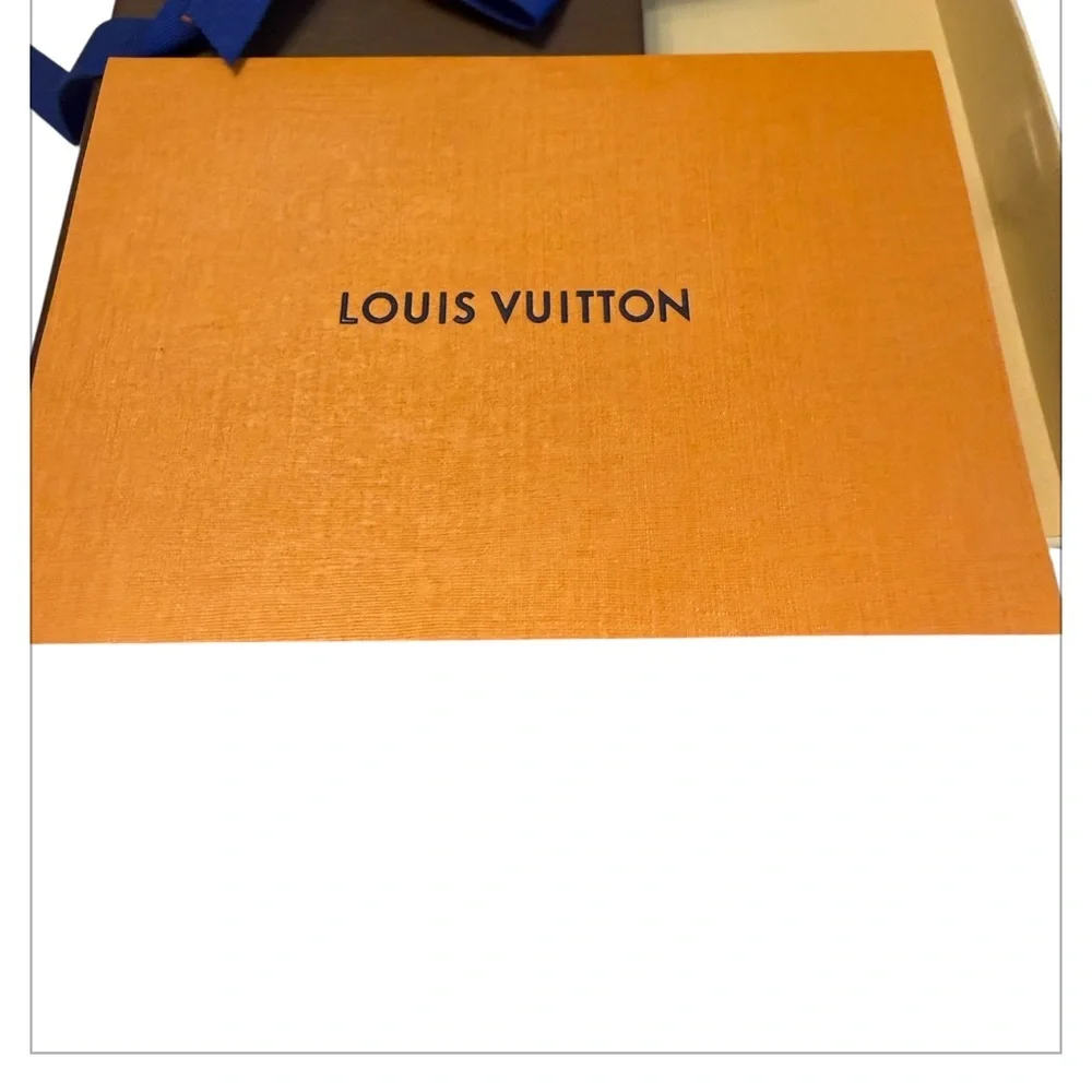 Louis Vuitton LV Small Brown Gift Box Set Ribbon Bag 3.5x5.5 Authentic